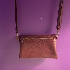 Chic Mahogany Crossbody Wallet